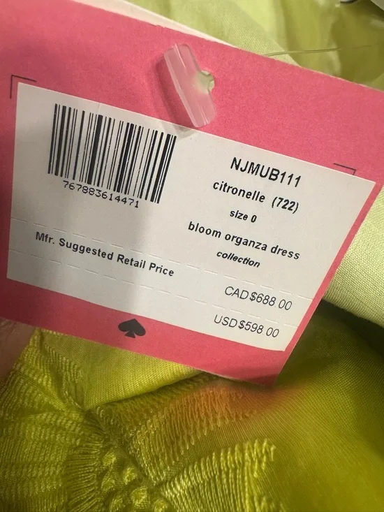 kate spade Lemon-Green Sleeveless V-Neck Maxi Dress with Tie Waist - Picture 4 of 5